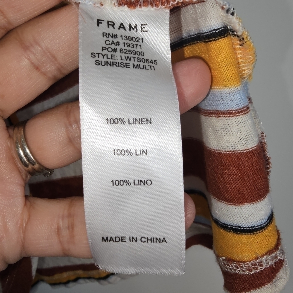 Frame Linen Striped Racerback Tank Size Small - Picture 9 of 11